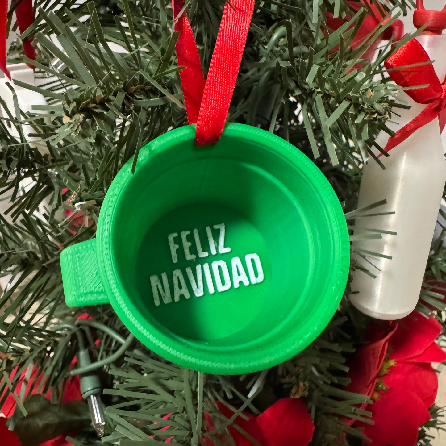Taza de Mantequilla Mini Verde Ornamento Navideño