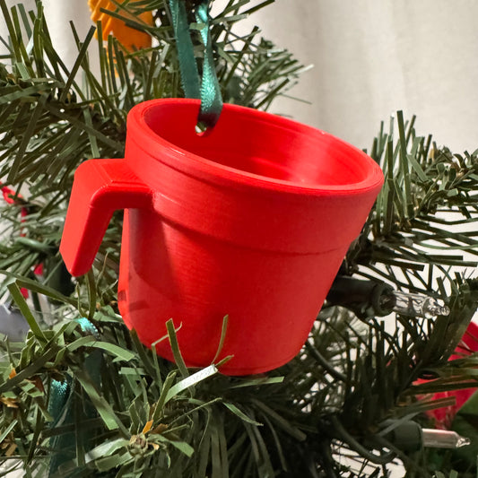 Taza de Mantequilla Mini Roja Ornamento Navideño