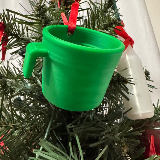 Taza de Mantequilla Mini Verde Ornamento Navideño