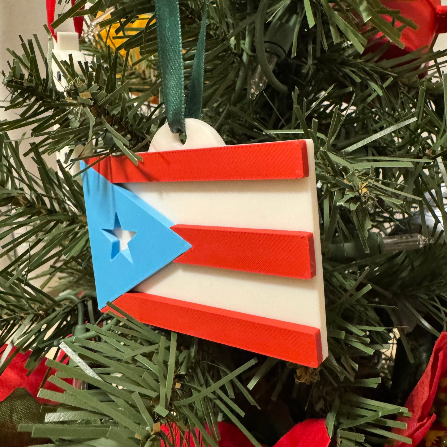 Bandera de Puerto Rico Ornamento Navideño